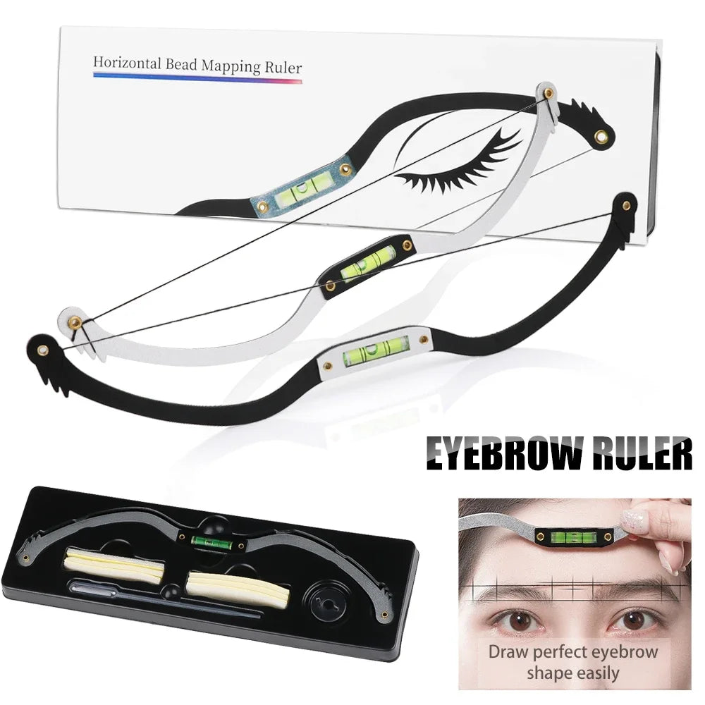 Eyebrow Shaping Kit Microblading Permannet Makeup Bow and Arrow Line Ruler Measuring Brow String Eyebrow Positioning Tool