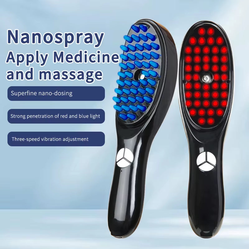 Electric Spray Massage Comb Hair Growth Vibration Head Massager Brush LED anti Hair Loss Scalp Liquid Medicine Atomizing Comb